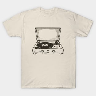 Line art of a record player T-Shirt